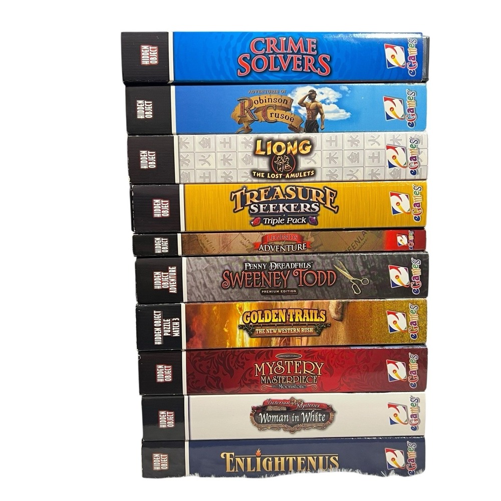 Y2k Lot Of 10 Hidden Object Mystery Adventure‎ Puzzle PC Games CD-ROM By EGames